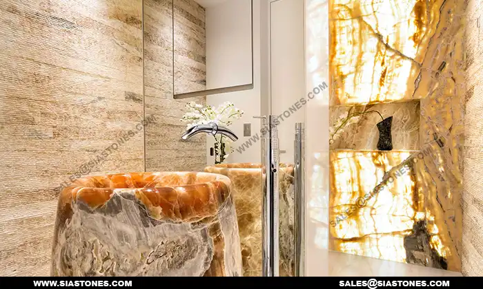 Caramel Onyx Bathroom Interior