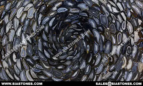 Black Agate Spiral Slab 1