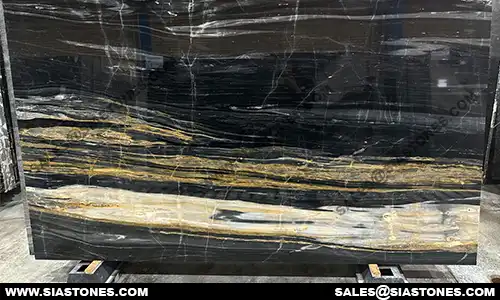 Black And Gold Marble Slab 2