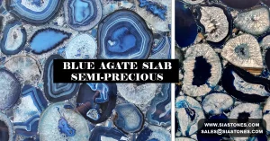 Blue Agate Semi-Precious Slab Collection