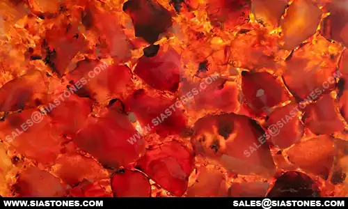 Carnelian Red Agate Backlit Slab
