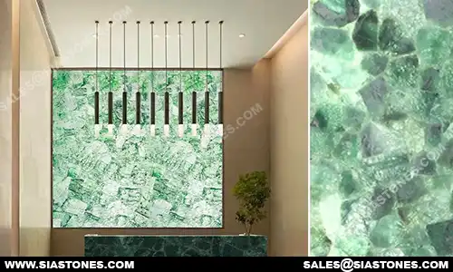 Emerald Green Fluorite Countertop Backsplash