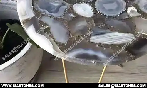 Gray Agate Round Table