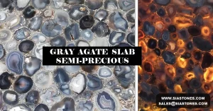 Gray Agate Semi-Precious Slab Collection