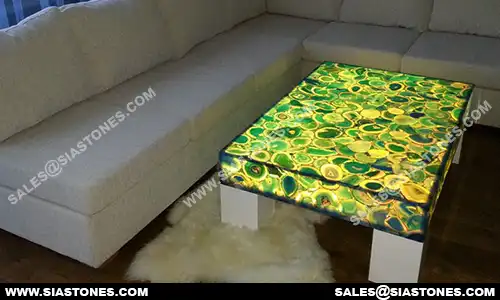 Green Agate Center Table