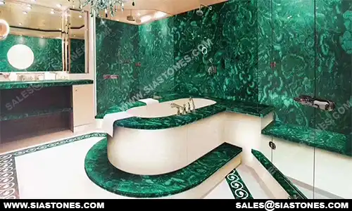 Malachite Gemstone Bathroom Interior