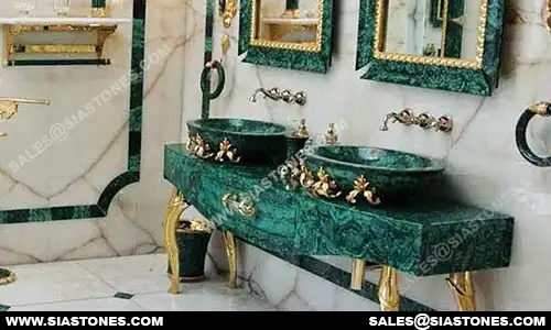 Malachite Gemstone Bathroom Vanity Top