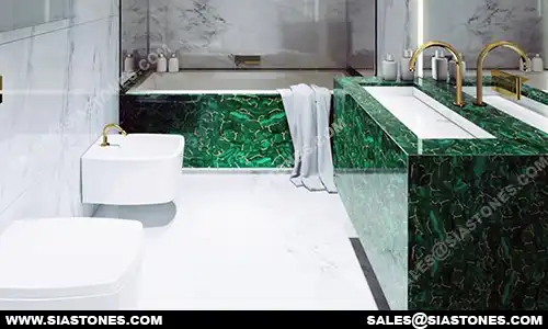 Malachite Gemstone Bathtub Vanity
