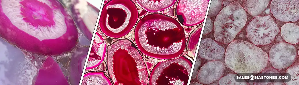 Pink Agate Semi-Precious Slab Collection