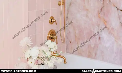 Pink Onyx Shower Wall