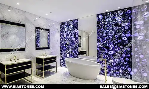 Purple Agate Shower Backsplash