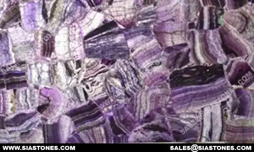 Purple Fluorite Gemstone Slab Backlit