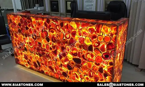 Red Agate Backlit Countertop