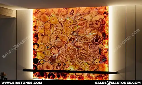 Red Agate Backlit Wall