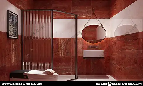 Red Travertine Bathroom 3