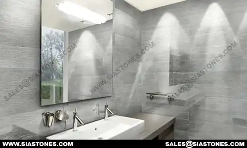Silver Travertine Bathroom Interior 2