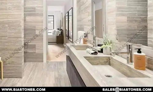 Silver Travertine Bathroom Interior 3