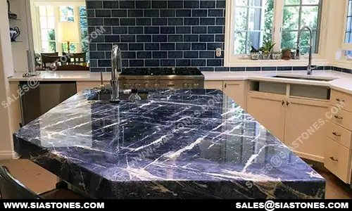 Sodalite Gemstone Kitchen Countertop