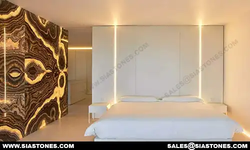 Tiger Onyx Bedroom Wall