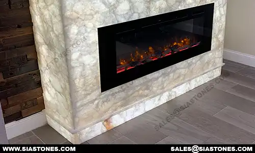 White Onyx Fireplace Surround 2