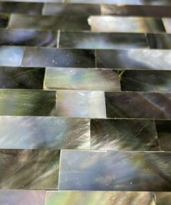 Black Mother Of Pearl Brick Pattern Tile Sample