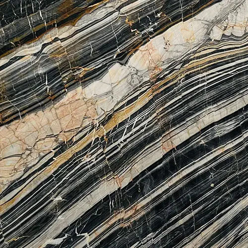 Pietra Black White Marble Sample