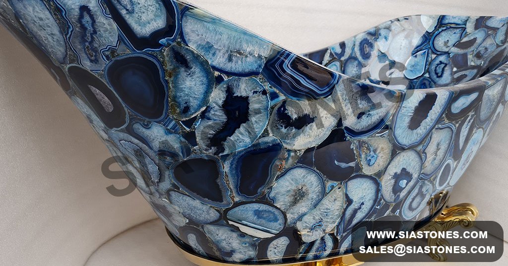 Luxury Blue Agate Geode Bathtub