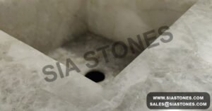 Crystal White Quartz Square Wash Basin