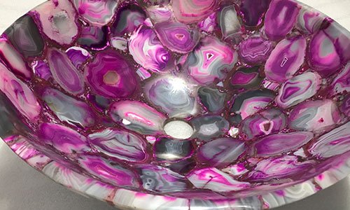 Pink Agate Wash Basin