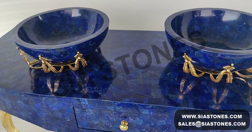 Lapis lazuli Gemstone Wash Basin