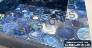 Blue Agate Square Wash Basin