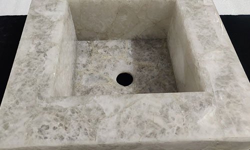 White Quartz Square Wash Basin