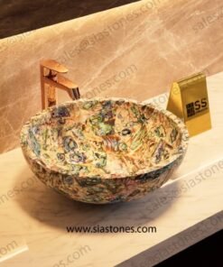 Abalone Shell Gemstone Round Basin Sink